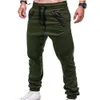 Мужская джинсовая одежда Стильная шнурки регулируемые карманы брюки брюки для бег 230403