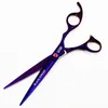 Sax Shears Black Knight Professional Frisör Sessorer 7 tum Cutting Barber Shears Pet Purple Style 231102