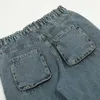 Jeans maschile retrò a colore solido multito tasca casual marchio alla moda di tendenza y2k pantaloni in denim larghi sciolti