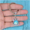 Arts And Crafts Keychains Mermaid Keychain Resin Keyring Decorative Pendants For Women Bags Car Key Phone Accessories Party Giftskey Dhk1X