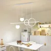 Lampes suspendues en forme d'anneau LED lustre pour salon lumière blanche éclairage décoratif style moderne ligne sens lampe