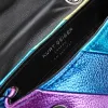 Äkta läder Kurt Geiger Designer Rainbow Clutch Bag Luxury Fashion Färgglada kvinnor Mens axelväska Handväska Lady Totes Crossbody Pochette Plånbokskedjor