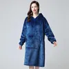 Herren-Nachtwäsche, Flanell-Nachtwäsche, für Männer und Frauen, Robe, Kimono, Bademantel, Kleid mit Kapuze, Winter, Heim-Dressing, Korallen-Fleece-Dessous