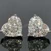 Fashion Micro Pave Heart Shape Rhinestone Stud Earrings Bling CZ Stone Ear For Women Jewelry