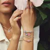 925 Silver Fit Pandora Oryginalne uroki DIY Wisior Kobiety Bracelets Koraliki Pink Flower Garden Charms for Women Jewelry Akcesoria