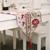 New Decorations Flag Creative Christmas Tablecloth Long Strip Coffee Table Decoration Home Holiday Clothes cosplay