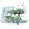 Fleurs décoratives 1 bouquet de Mini fausse plante fausse cône de pin guirlande noël décor à la maison Scrapbook bricolage cadeaux à la main Pom Poms