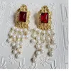 Orecchini con perno Original Vintage esagerato cristallo perla nappa lungo perline orecchio cerchio CZ orecchino per le donne Retro gioielli Bisanzio