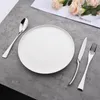 Dinnerware Sets 24Pcs Silver Set 18/10 Stainless Steel Mirror Silverware Cutlery Steak Knife Fork Teaspoon Tableware Dishwasher Safe