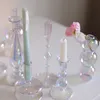 Candle Holders Iridescent Glass Home Decor Nordic Rainbow Vase Flower Table Living Room Decoration stick for Wedding 230403