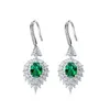 Boucles d'oreilles pendantes ELSIUNEE luxe 925 en argent Sterling 3,88ct émeraude diamants à haute teneur en carbone goutte bijoux fins en gros