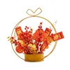 Flores decorativas de estilo chinês cesto artificial cesto ornamento festival de primavera pó adereços ano para decoração de festa de outono de férias em casa