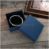 Só de jóias 12pcs embalagem de papel quadrado de alta qualidade 7x9x3cm Brincos de anel de colar azul 7x9x3cm