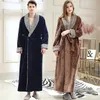 Men's Robes Men Winter Hooded Long Flannel Bathrobe Warm Plus Size Coral Fleece Bath Robe Spa Dressing Gowns Cozy Sleepwear 231102