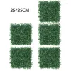 Kwiaty dekoracyjne 20pcs sztuczny bukszpan zielona trawa tła tła panele hedgingowe rośliny ogrodowe ogrodzenie