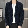 Mäns kostymer Butik Herrmode Elegant Gentleman Comfort Print Print Corduroy Korean version Business Casual British Style Slim Fit Blazer