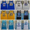 College High School Laney Bucs Jersey 23 Michael Basketball North Carolina Tar Obcasy dla fanów sportu czyste bawełniane zszyte czarny niebieski biały żółty uniwersytet NCAA