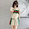 2023 Nuovo Designer Summer Women Tracksuits Suit da 2 pezzi Sexy Solido Tannocchia a manica corta e pantaloncini abbinanti