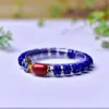 Bracelet en pierre de minerai bleu naturel, brin de perles de roue, rangée de main pour hommes et femmes, matériel de mode, bijoux, vente en gros, JoursNeige