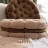 Pillow Cute Velvet Tatami Floor Biscuit Meditation Futon Thick Sofa Chair Round Back Seating Pouf Indoor Outdoor