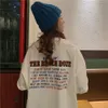 レディースTシャツカジュアルルーズファッションベーシックレタープリントオールマッチ特大の大学ウィンドストリート女性女性半袖トップTシャツ230331