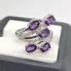 Cluster Rings Design Style Amethyst 925 Silver Ring For Party Total 2.5ct 4mm 6mm VVS Grade Natural Jewelry