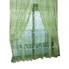 Curtain Floral Tulle Window Sheer Rod Pocket Voile Curtains For Bedroom Living Room 100x200cm (Pink)