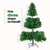 Juldekorationer 240210180cm Artificial Tree 8ft6ft55ft Snowy Flocked Xmas Ready to Use With Metal 231102