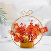 Flores decorativas de estilo chinês cesto artificial cesto ornamento festival de primavera pó adereços ano para decoração de festa de outono de férias em casa