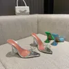 Sandal Big Size 35-45 Transparent PVC Women Slipper Fashion Crystal Bowknot High Heel Jelly Shoe Summer Female Mule Slide 230317