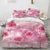 Bedding Sets Wedding Theme Rose Chinese Wholesale Home Textile Quilt Bad Cover Set Marry Decoration Bedclothes Hd 5D Red Flower