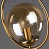 Desk Lamps Modern LED Glass ball table lamp Brass Metal ring desk lamp decor living room bedroom bedside lighting fixture Q231104