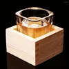 Wine Glasses 2pcs Japanese Style Sake Wooden Box Creative Cup Holder Small Cake Container