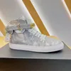 24s Top Quality Men's Fashion Locks Shoes Flats äkta läderarena Sportsneakers Luxury High Top Designer Casual Snekers Storlek 38-46