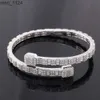 Benutzerdefinierte Silber 10k 14K 18K Edlen Schmuck Armband Armreif mit VVS Baguette Moissanit Pass Diamant Tester Diamant Manschette Armband