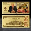 Fournitures de fête Trump 2024 Feuille d'or Impression couleur Billet de banque Favoris de la campagne présidentielle américaine Collection Dollar Bon commémoratif