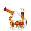 Hookahs Unikalny szklany bong niebieski rura wodna Retka Dab Rig INLINE PERC OLEJ RIGS 14 mm Bongs Percolator z kwarcowym banger lub miską