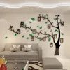 Adesivi murali 3D acrilico albero Po cornice adesivo adesivo specchio di cristallo viso decalcomania adesivo incolla su sfondo TV muro fai da te famiglia cornice Po decorazione della parete 230403