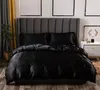 Luxury Bedding Set King Size Black Satin Silk Comforter Bed Home Textile Queen Size Duvet Cover CY2005199343211