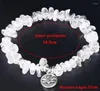 Strand Clear Quartz Crystal Chip Bracelet Handmade Stretch Natural Stone Bracelets Irregular Nuggets Lotus Flower Healing Jewelry