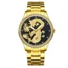 Wristwatches Fashion Luxury Watches Male Dragon Gold Unique Multi Layer Dial Men Quartz Steel Belt Watch Relogio Masculino