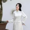 Vêtements ethniques 2023 chinois amélioré Cheongsam élégant traditionnel Satin Jacquard en mousseline de soie Qipao Oriental Vintage robe de soirée