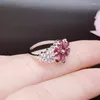 Cluster Rings Natural Garnet Sier Ring for Party 6 Pieces 3mm 5mm VVS Grad januari Birthstone