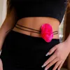 Choker Rose Flower Necklaces Romantic Gothic Exaggerated Clavicle Chain Necklace Colorful Trendy Girls Party Jewelry Gift