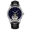 Wristwatches AESOP 7049 Movement Tourbillon Mens Watches Top Watch For Men Sapphire Galaxy Dial Cortex Straps Metal Leather