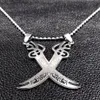 Retro Imam Ali Sword Muslim Islam Knife Necklace Jewelry Stainless Steel Arabic Pendant Necklaces For Men Women jewlery N403S02 Y0153j