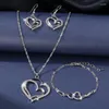 Catene 2023 di lusso semplice grande piccola cava doppia collana a forma di cuore squisito cristallo zircone catena pendente gioielli da sposa da donna