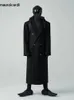 Män 'blandar Mauroicardi Autumn Winter Long Loild Luxury Warm Moft Black Woolen Trench Coat Men Double Breasted Cool European Overrock 231102