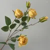 Dekorative Blumen French 5heads Rose Branch INS Silk Artificial Autumn Home Decor Flores Artificielle Party Favors Wedding Decoration