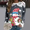 Sweats à capuche pour femmes Tendance Sweat-shirt de Noël Pull pour femmes Confortables Adolescentes Filles Manches longues Mignon Renne Graphique Chemises de Noël